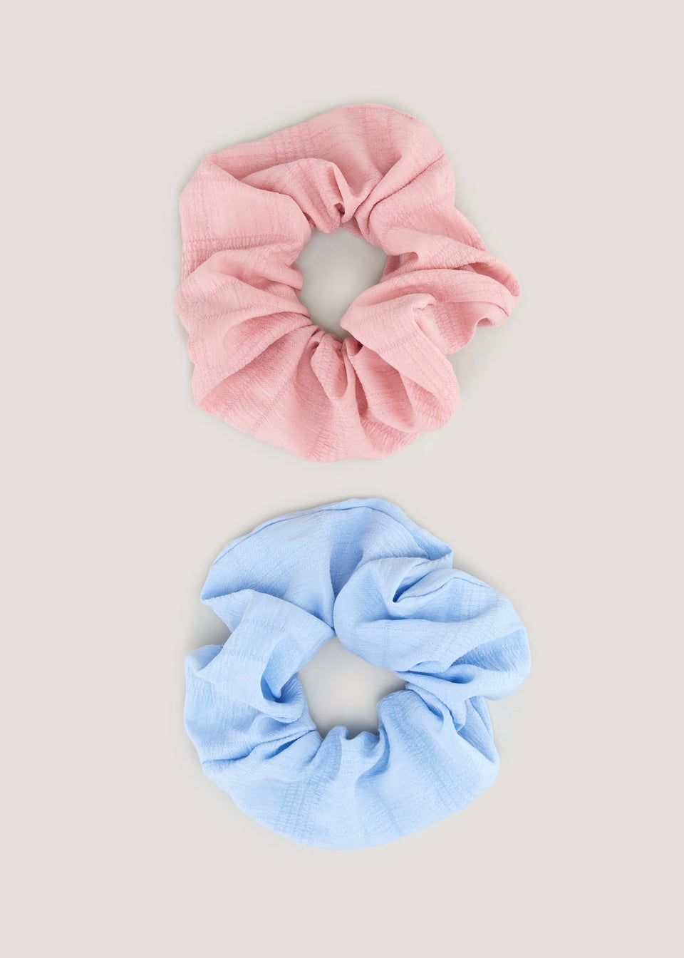 2 Pack Large Blue & Pink Scrunchies