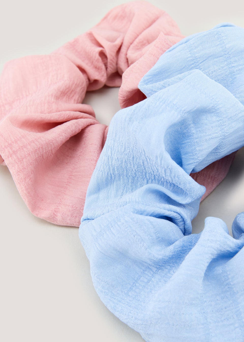 2 Pack Large Blue & Pink Scrunchies