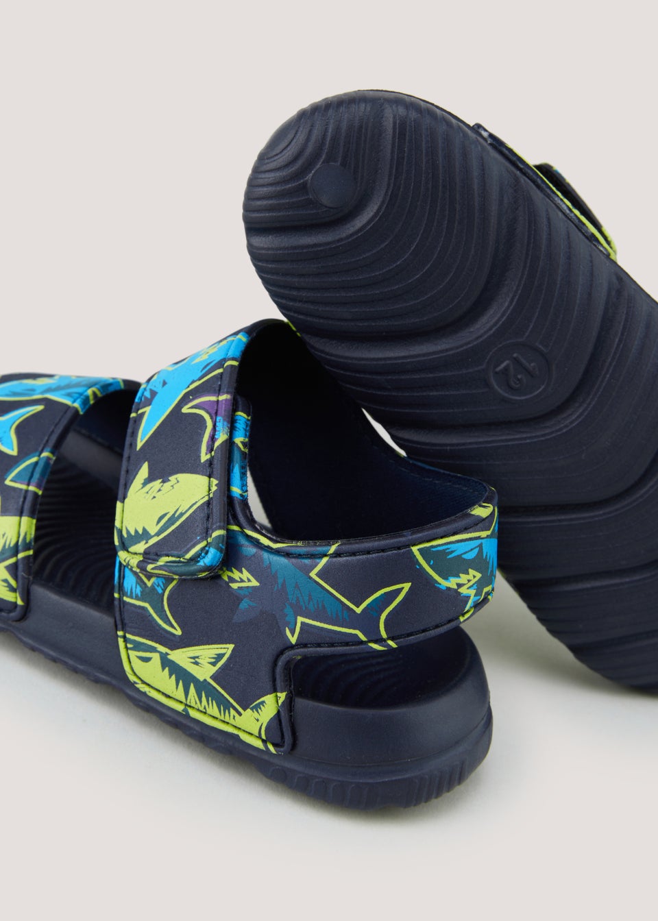 Boys Navy Shark Sandals (Younger 4-12)