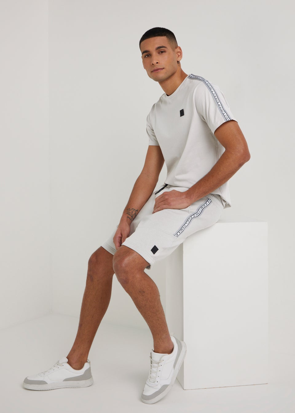 US Athletic Light Grey Tape Shorts