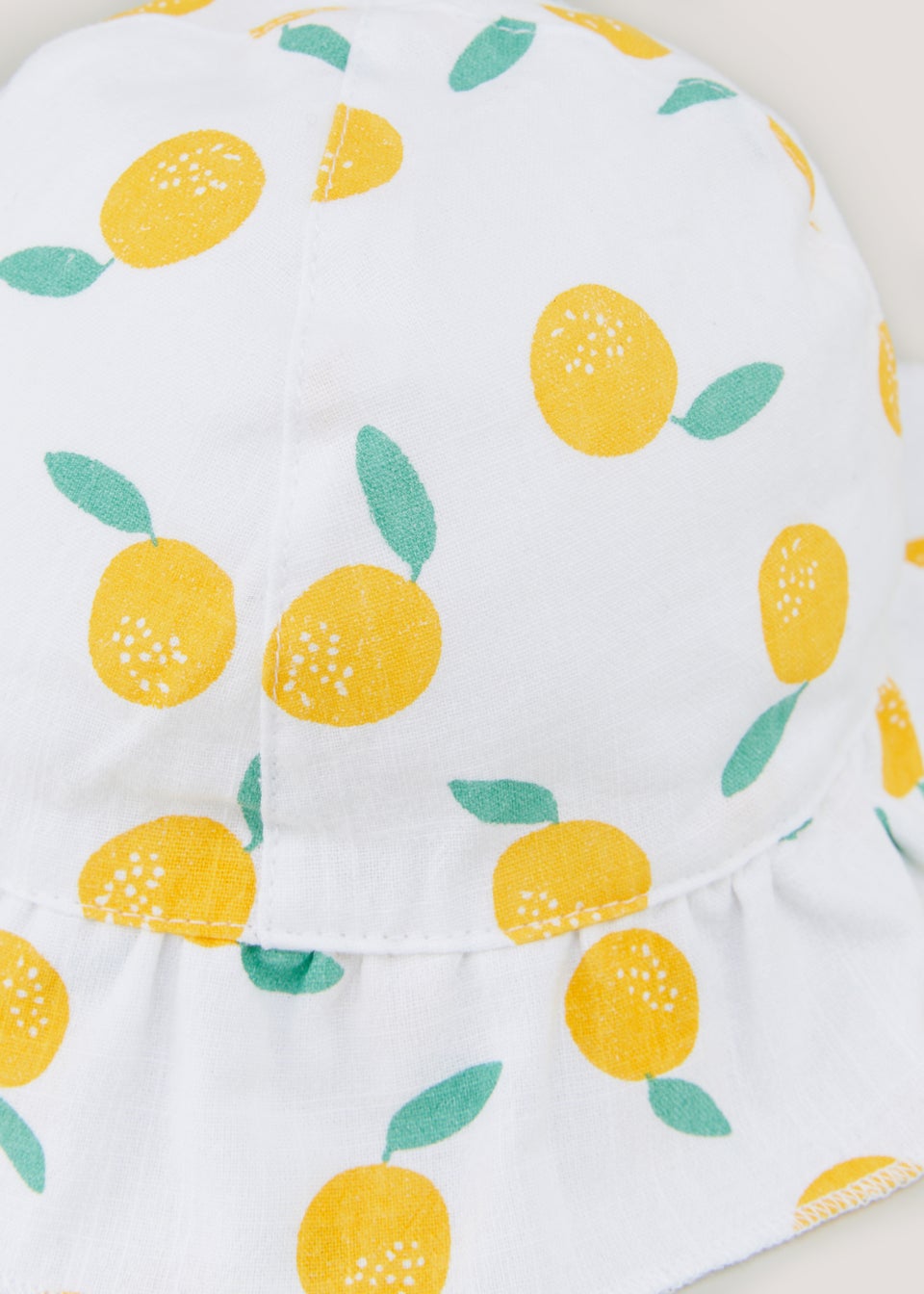 White Lemon Print Baby Sun Hat (Newborn-24mths)
