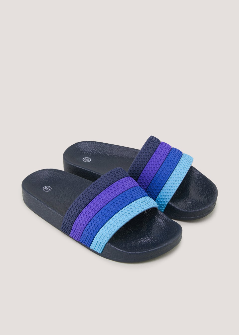 Boys Blue Stripe Sliders Younger 10 Older 6 Matalan