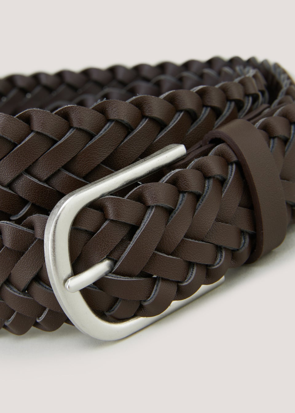 Boys' Brown Braided Leather Belt