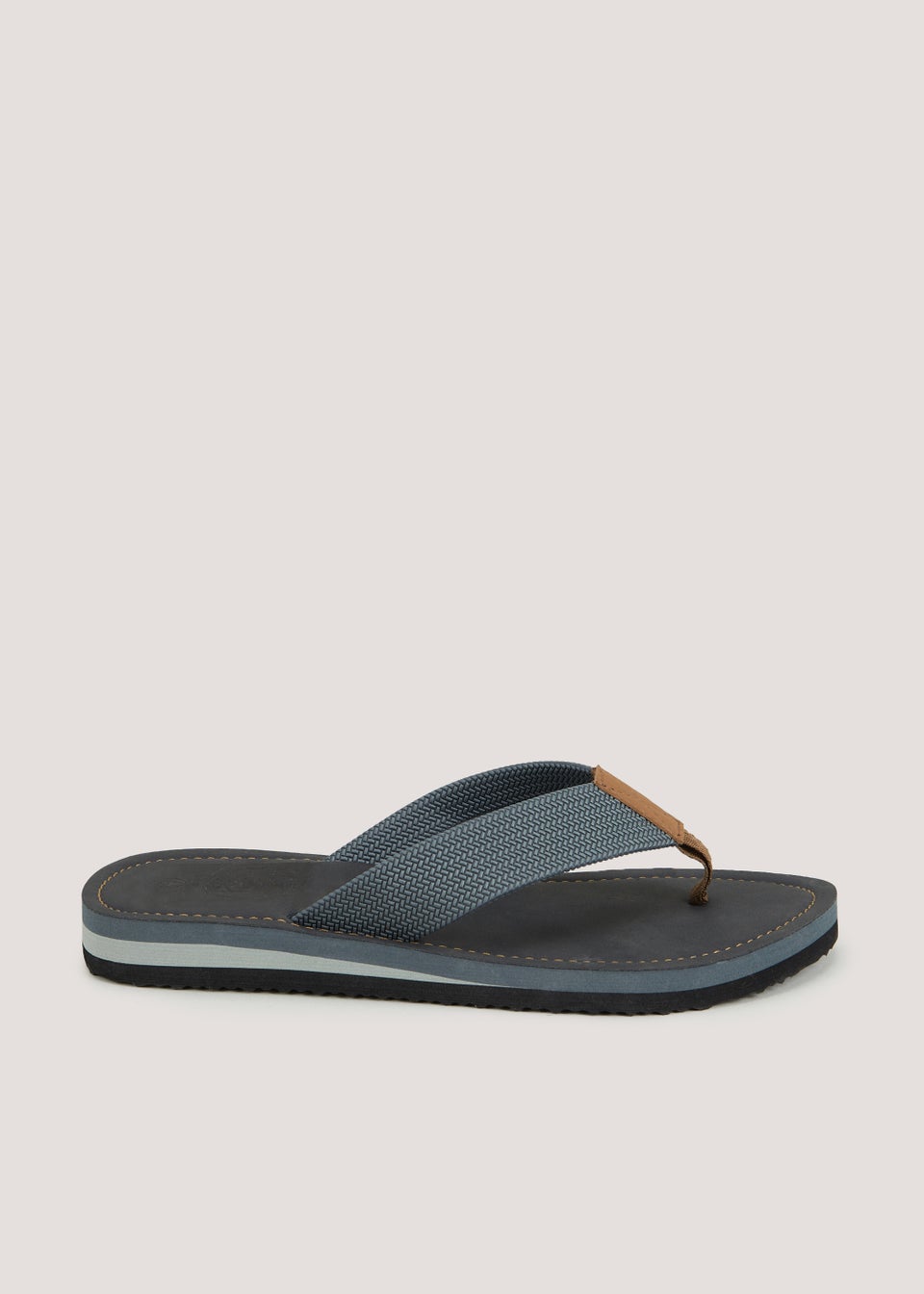 Grey Footbed Flip Flops - Matalan