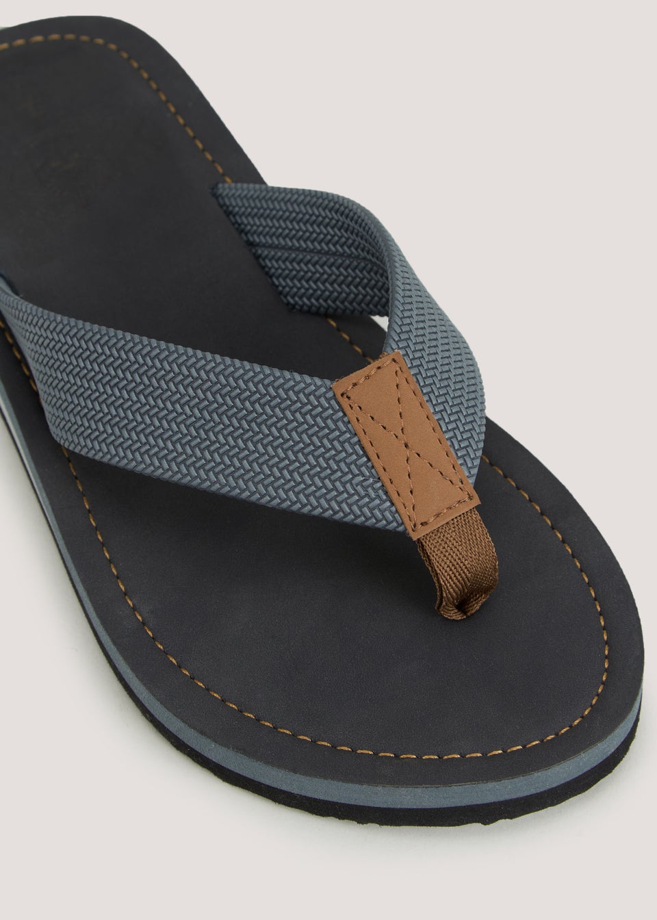 Grey Footbed Flip Flops