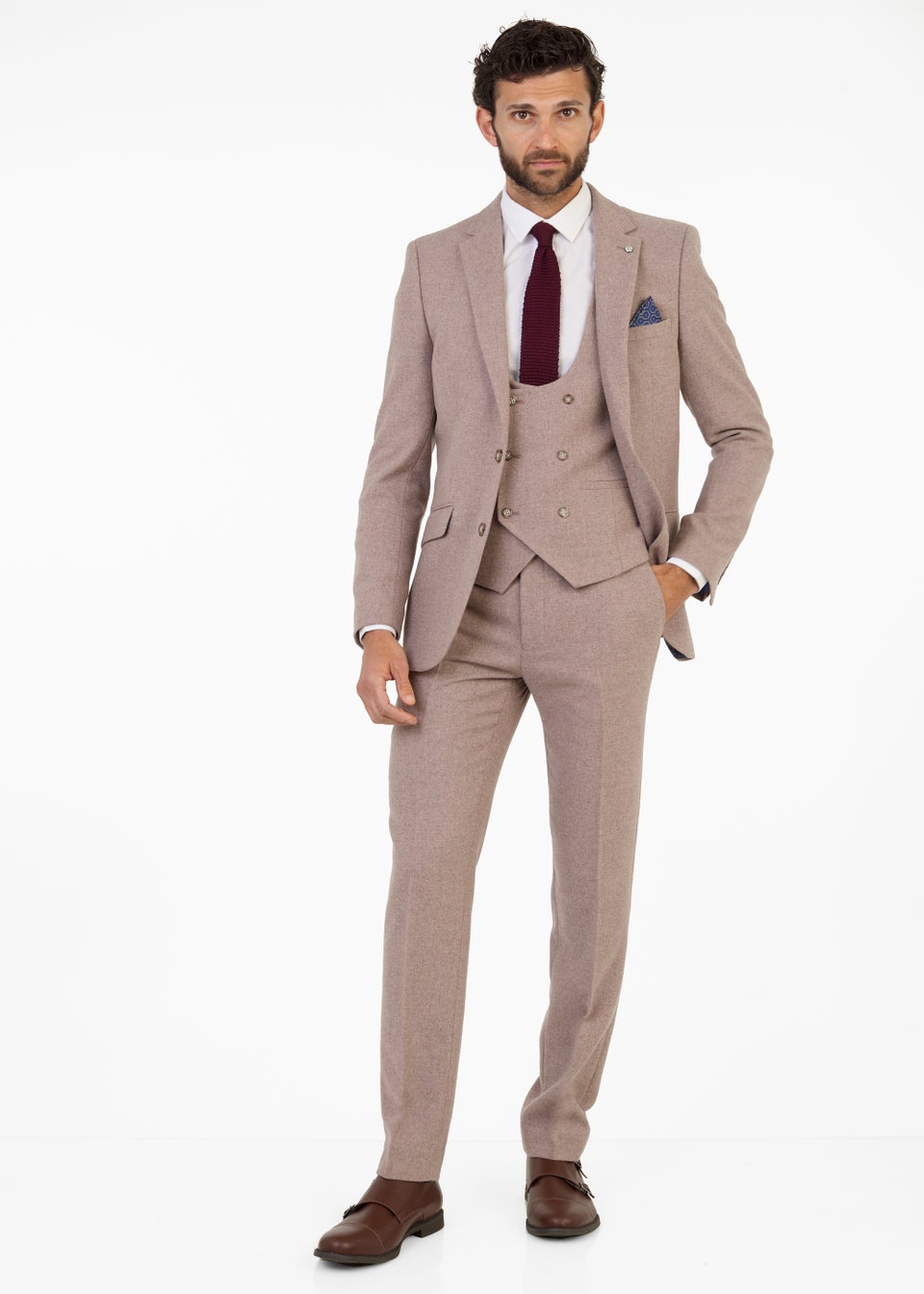 Broken Stitch Lancashire Blush Slim Fit Suit Jacket