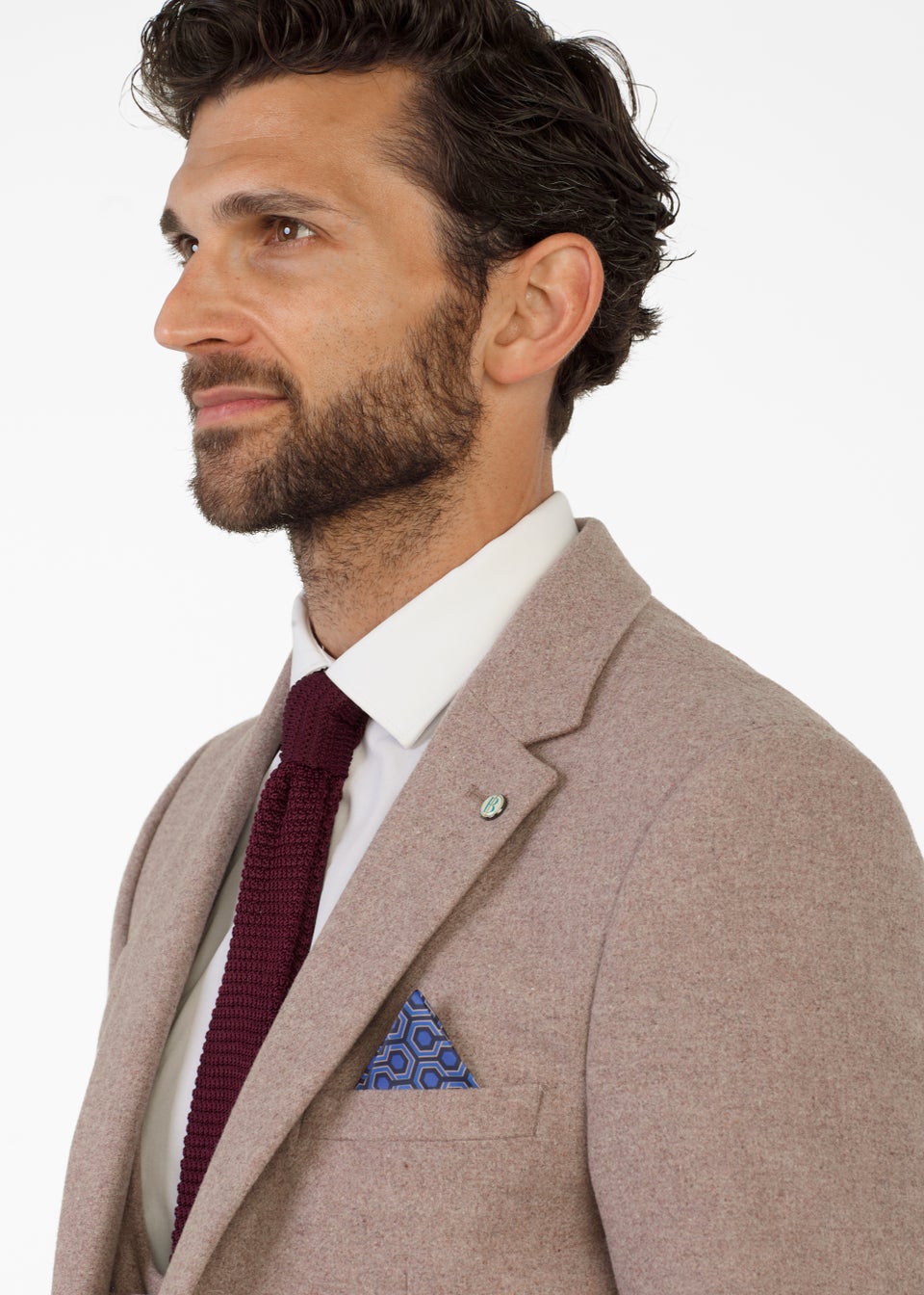 Broken Stitch Lancashire Blush Slim Fit Suit Jacket