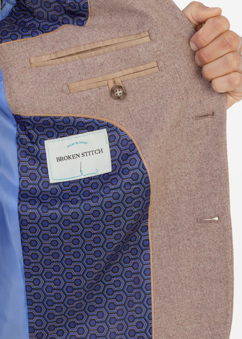 Broken Stitch Lancashire Blush Slim Fit Suit Jacket