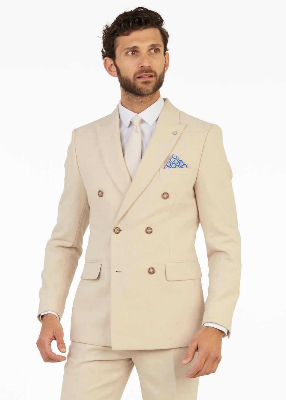 Broken Stitch Hertfordshire Stone Slim Fit Suit Jacket Matalan