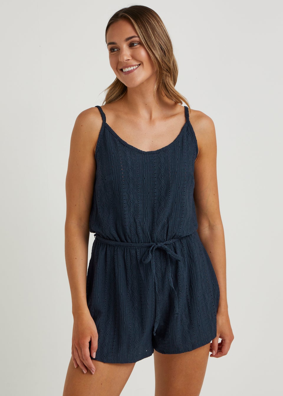 Navy Cutwork Playsuit