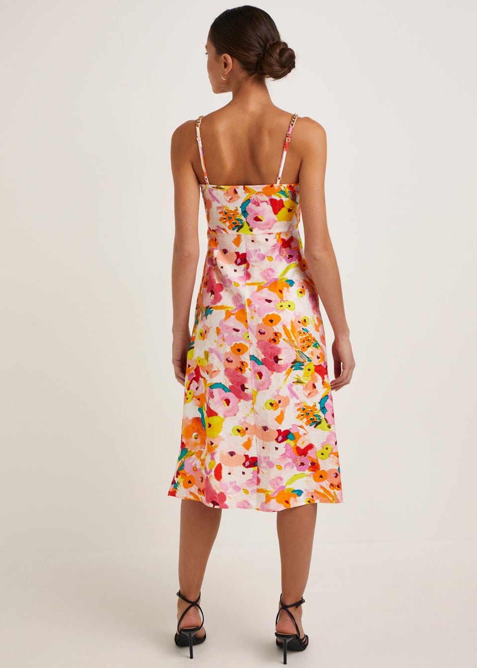 Be Beau Multicoloured Floral Metal Trim Cami Dress - Matalan