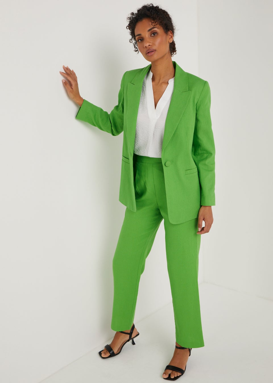 Et Vous Green Linen Blend Co-Ord Blazer - Matalan