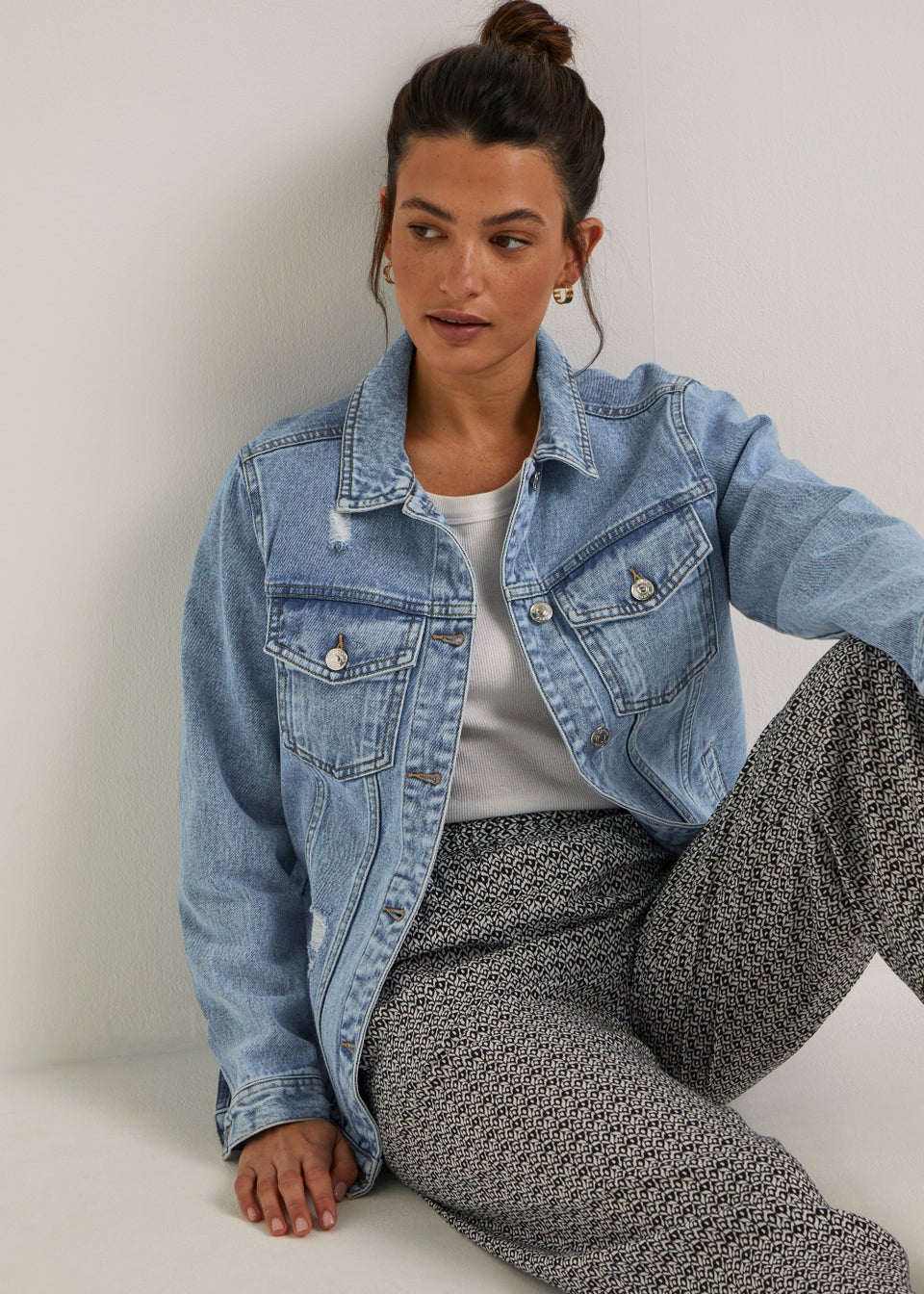 Pink denim clearance jacket matalan