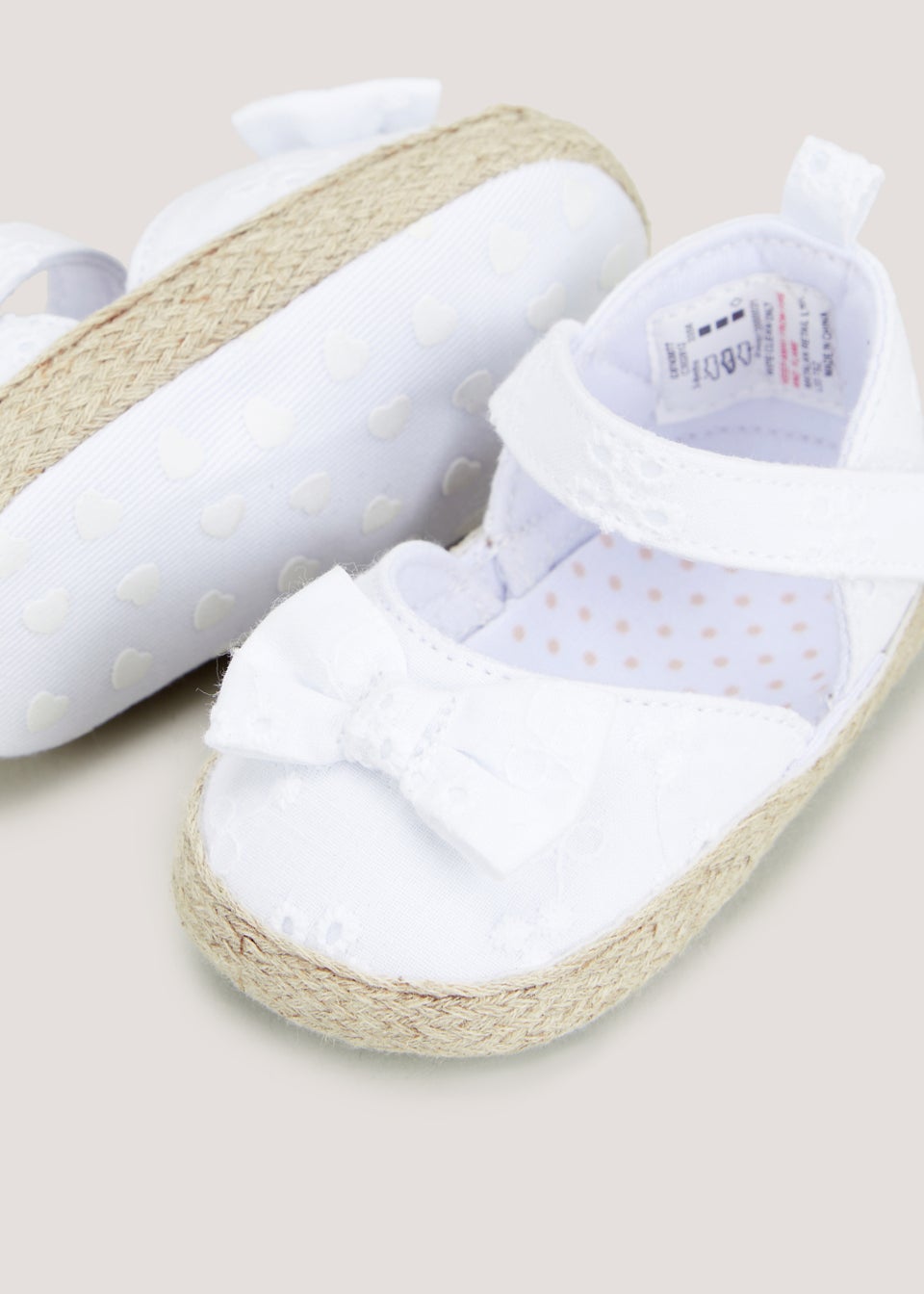 White Espadrille Soft Sole Baby Shoes (Newborn-18mths)