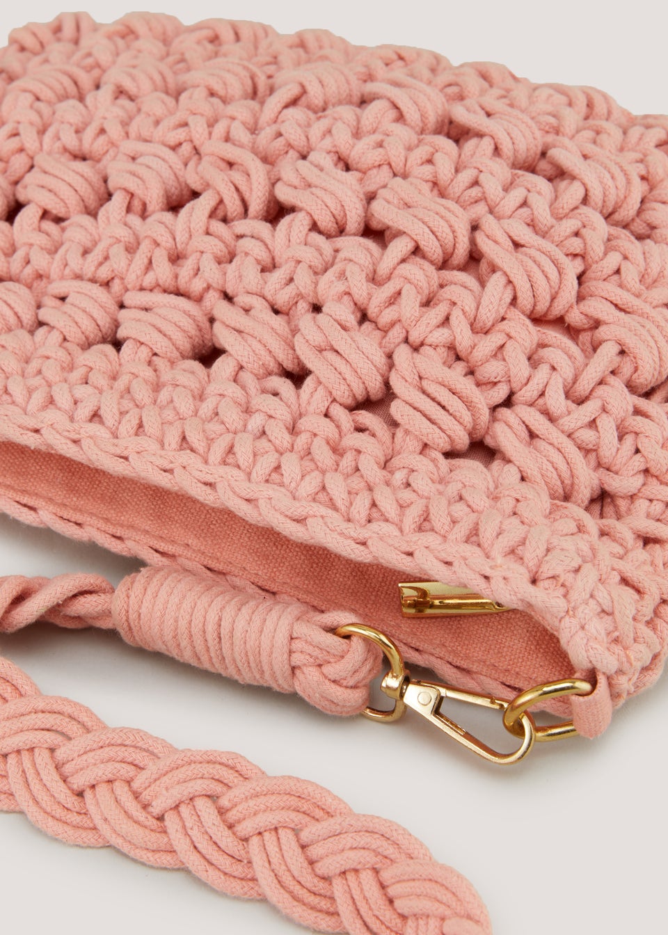 Coral Macrame Cross Body Bag Matalan