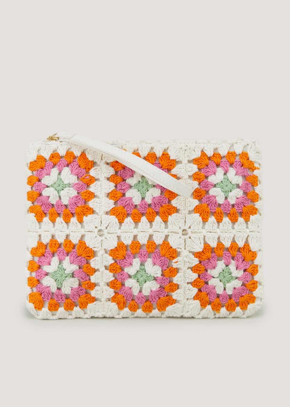 Multicoloured Crochet Clutch Bag