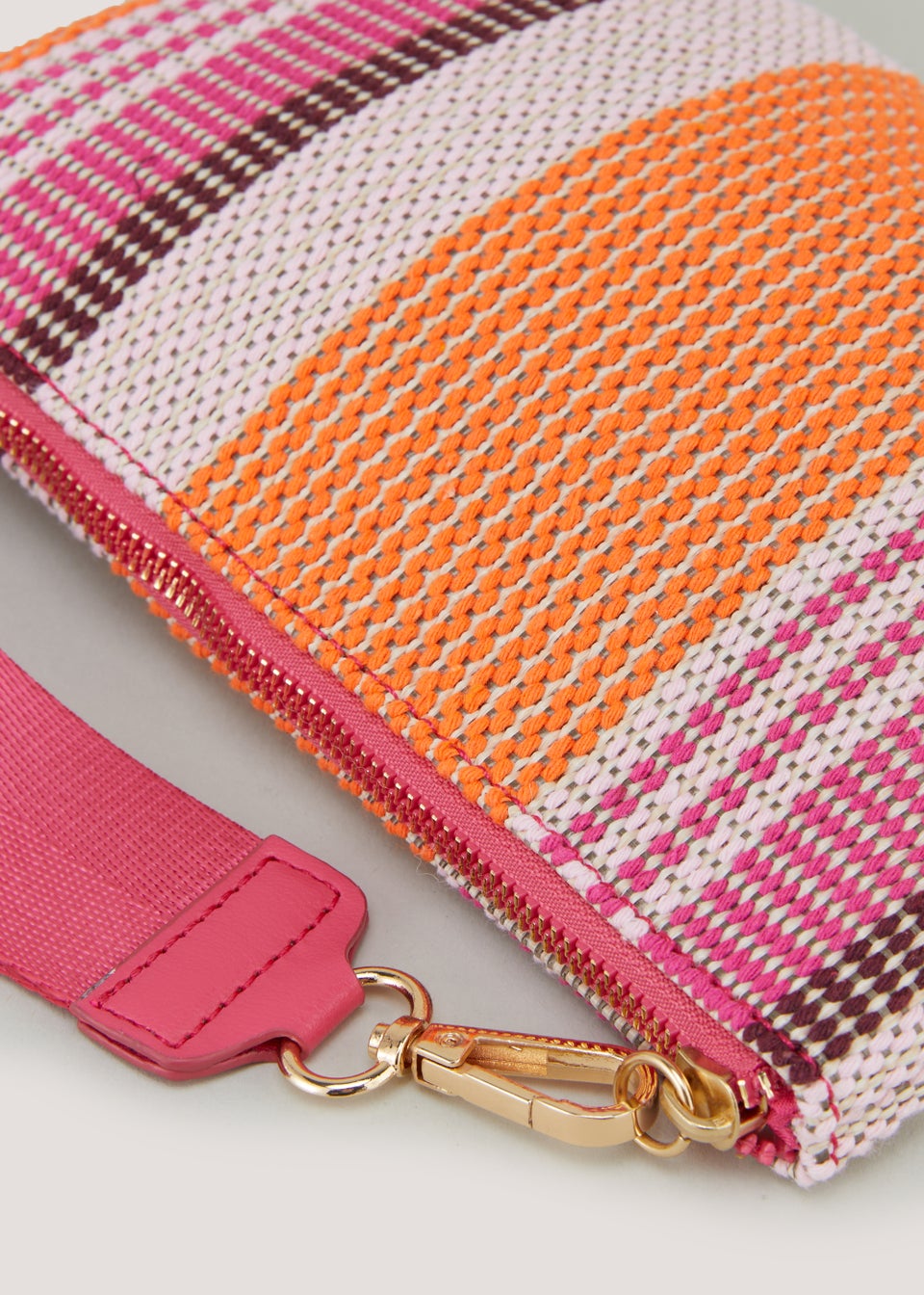 Multicoloured Woven Wristlet Clutch Bag