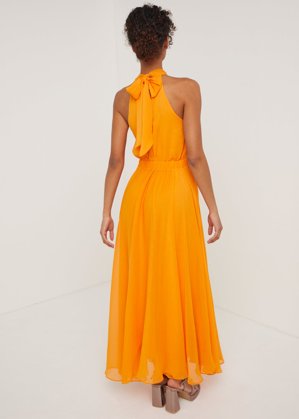 Et Vous Orange Cross Front Maxi Dress - Matalan