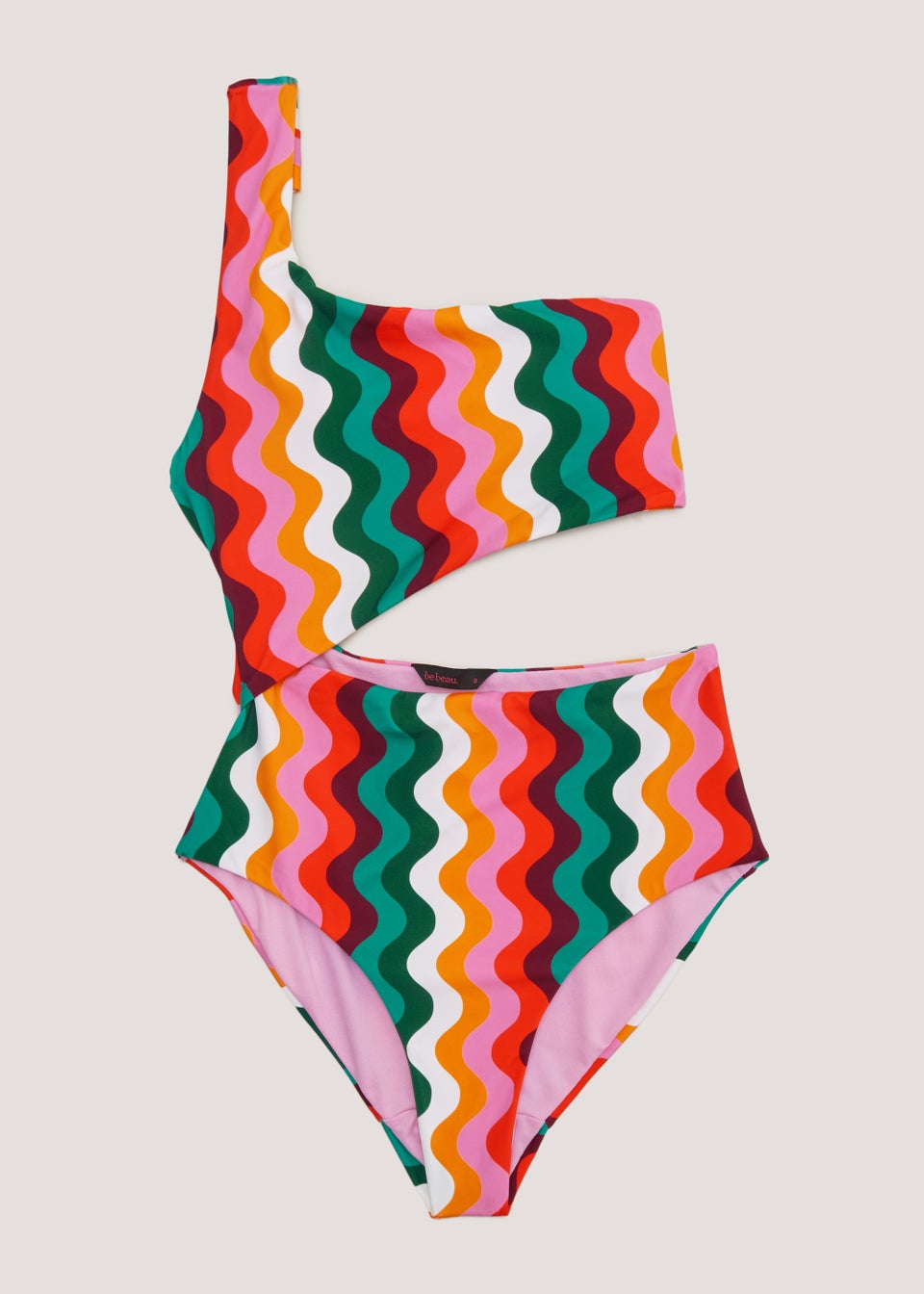 Be Beau Multicoloured Wiggle One Shoulder Swimsuit