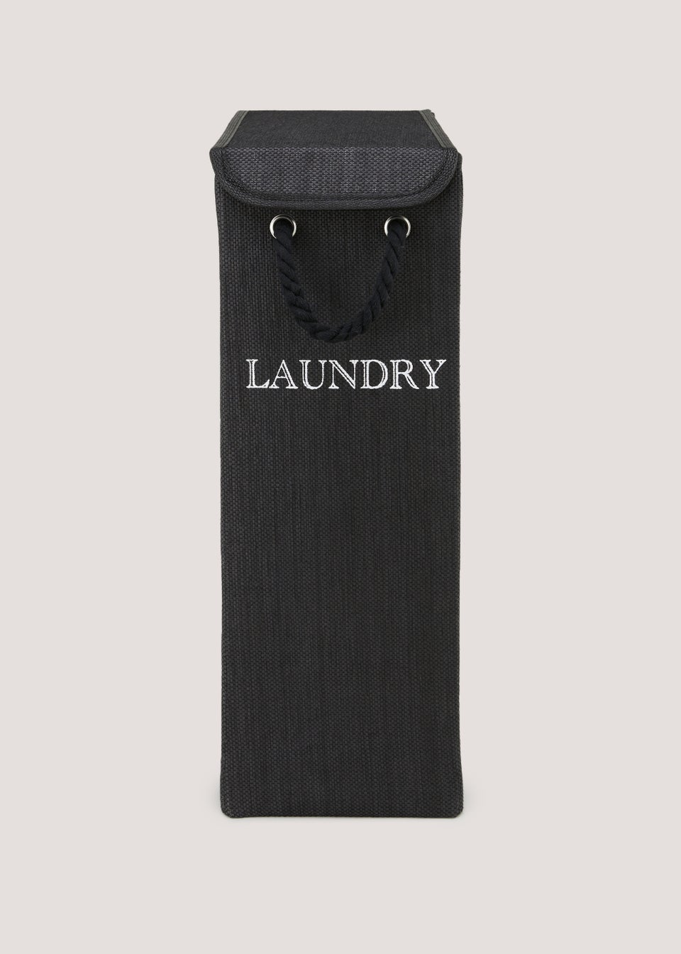 Black Narrow Laundry Basket (60cm x 40cm x 21cm)