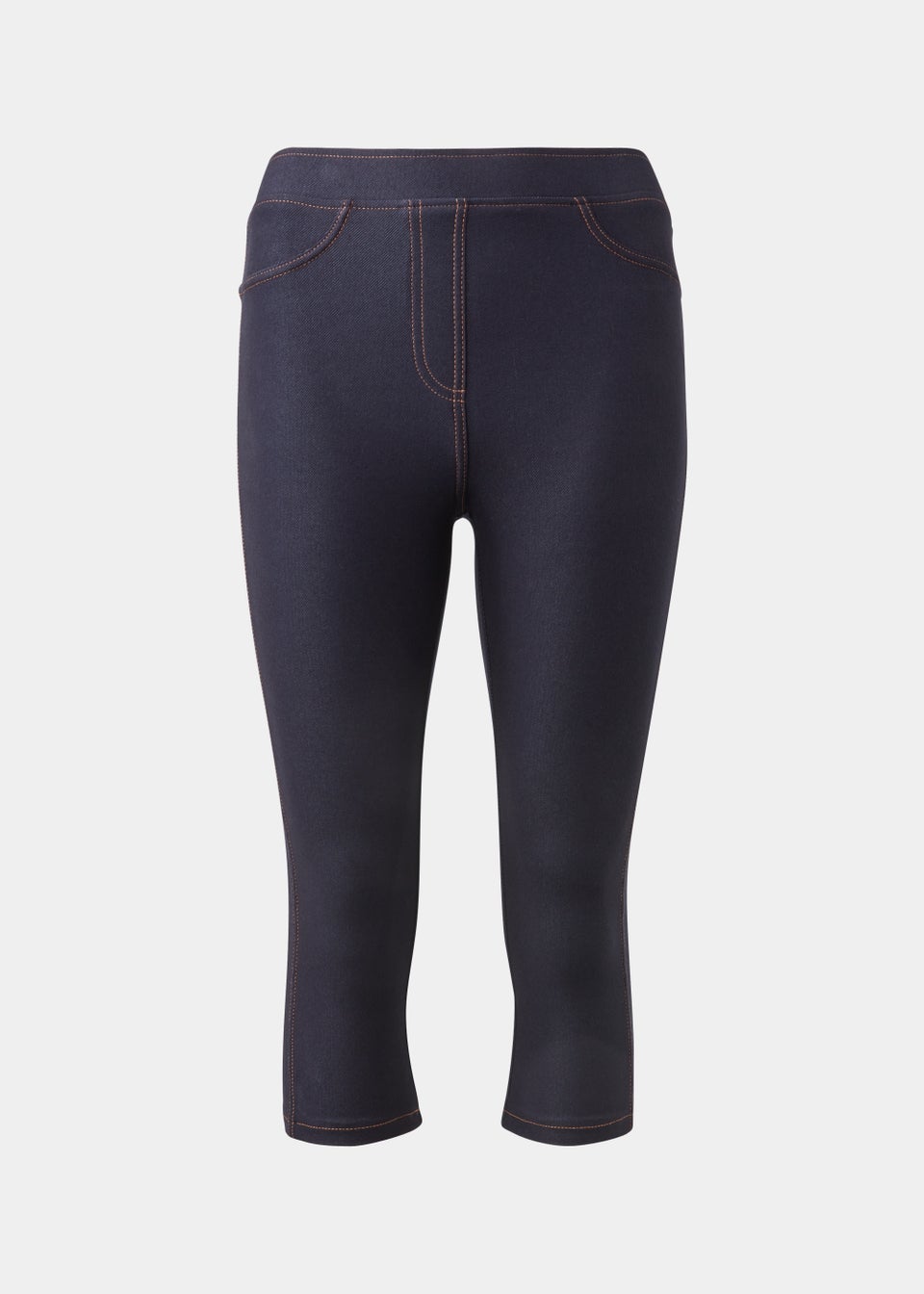 Blue Cropped Denim Look Leggings Matalan