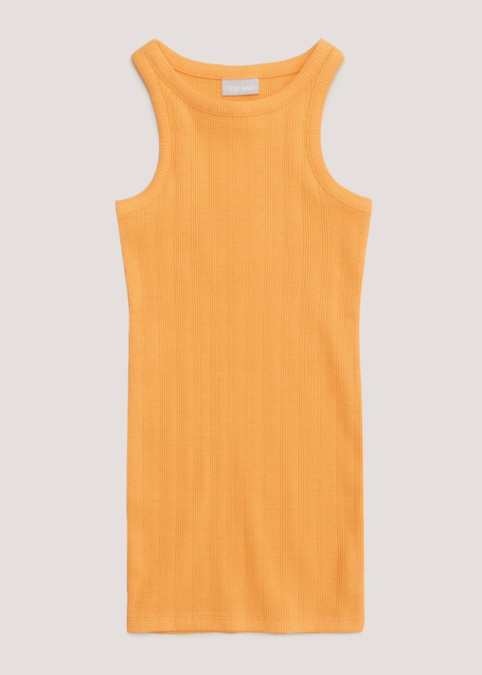 Girls Orange Racer Ribbed Dress (4-13yrs) - Matalan