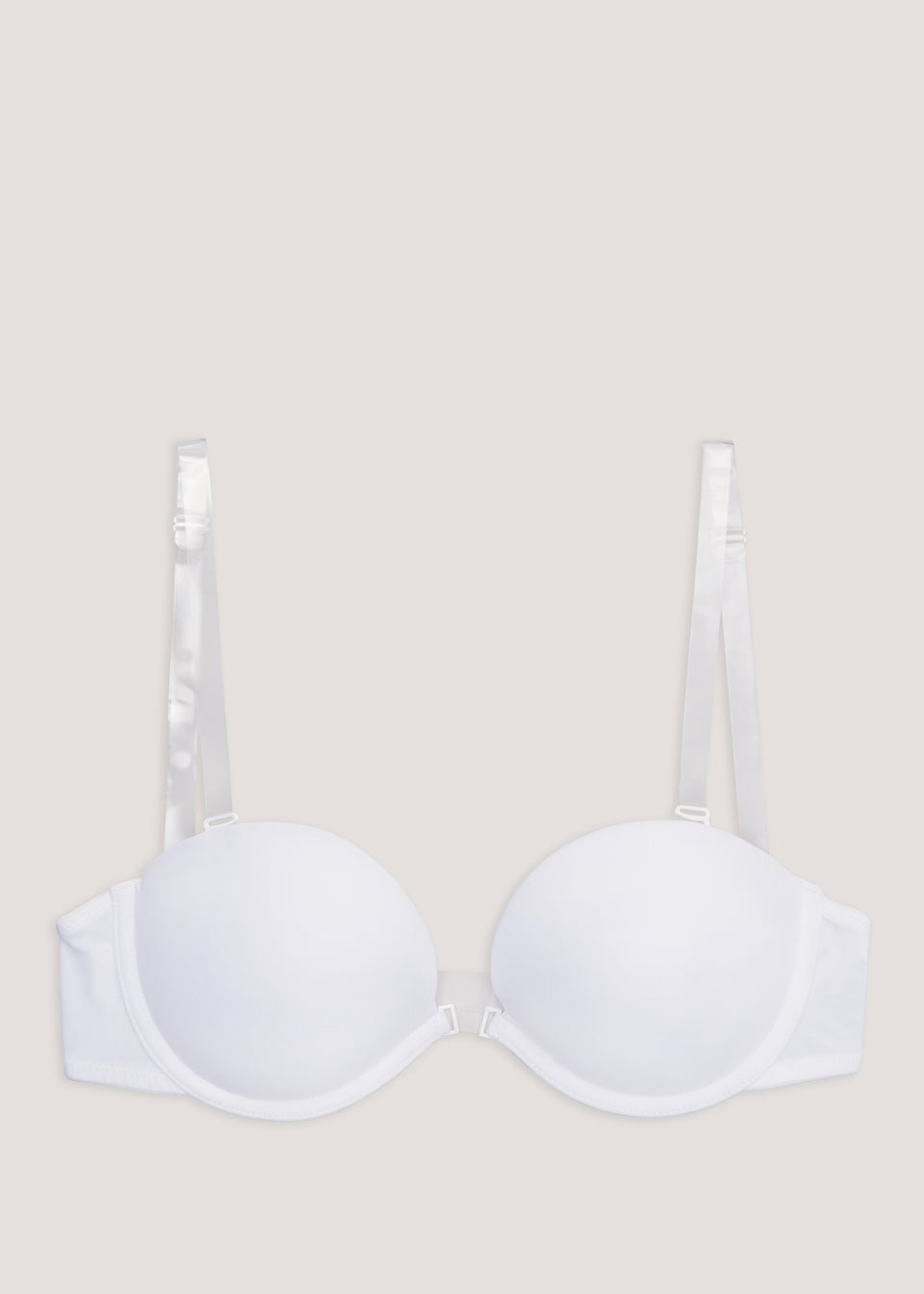 White Multiway Clear Strap Bra