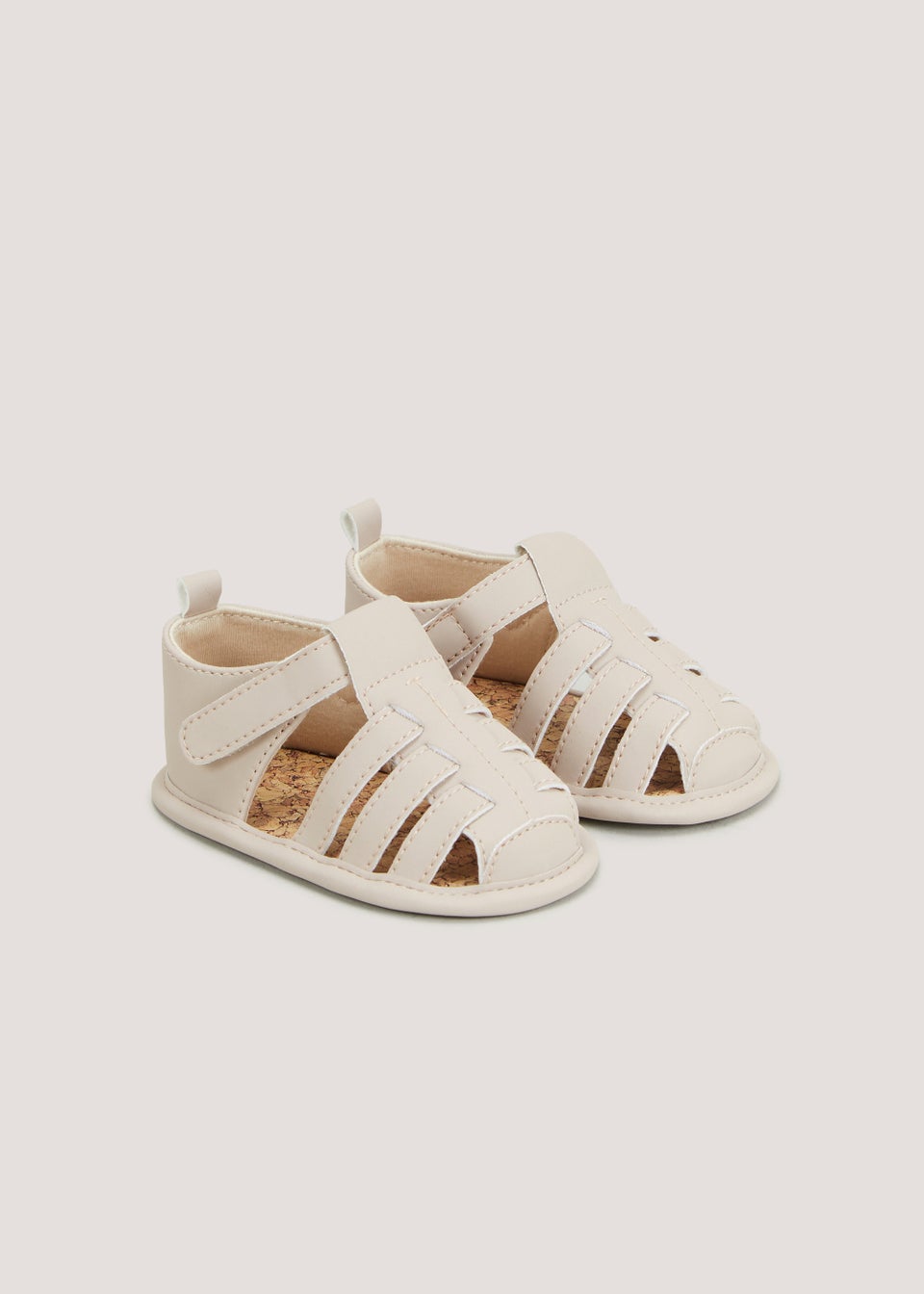 Taupe Caged Soft Sole Baby Sandals Newborn 18mths
