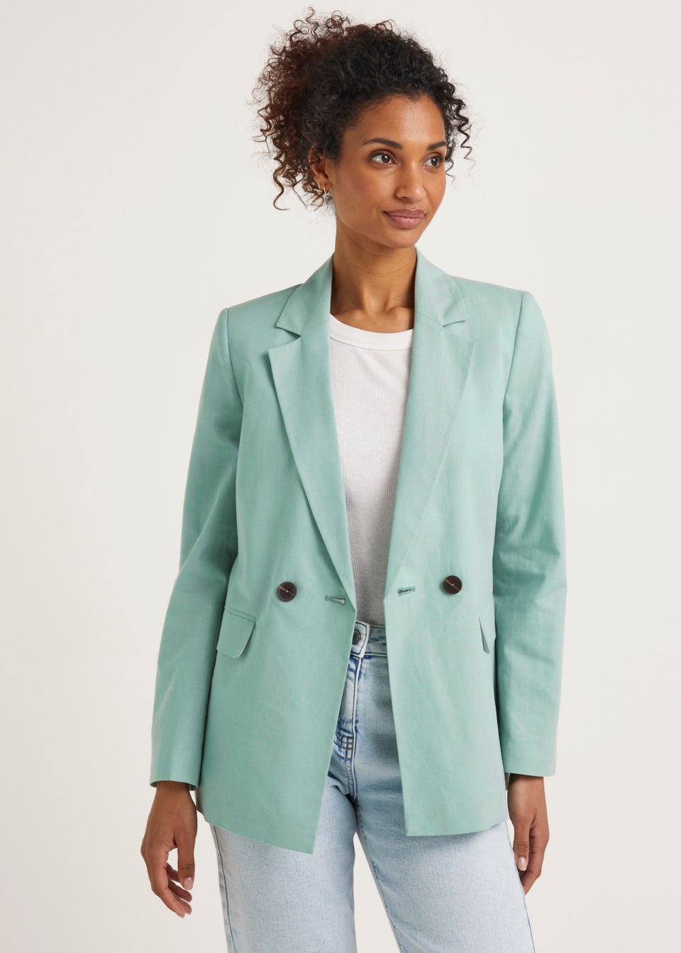 Sage Linen Blend Blazer - Matalan