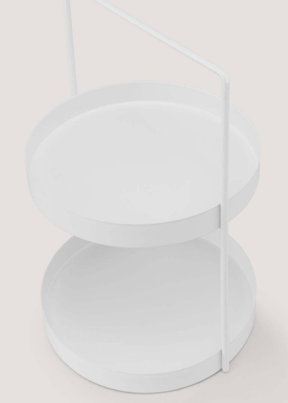 White Metal 2 Tier Circle Caddy (30cm x 20cm x 21cm)