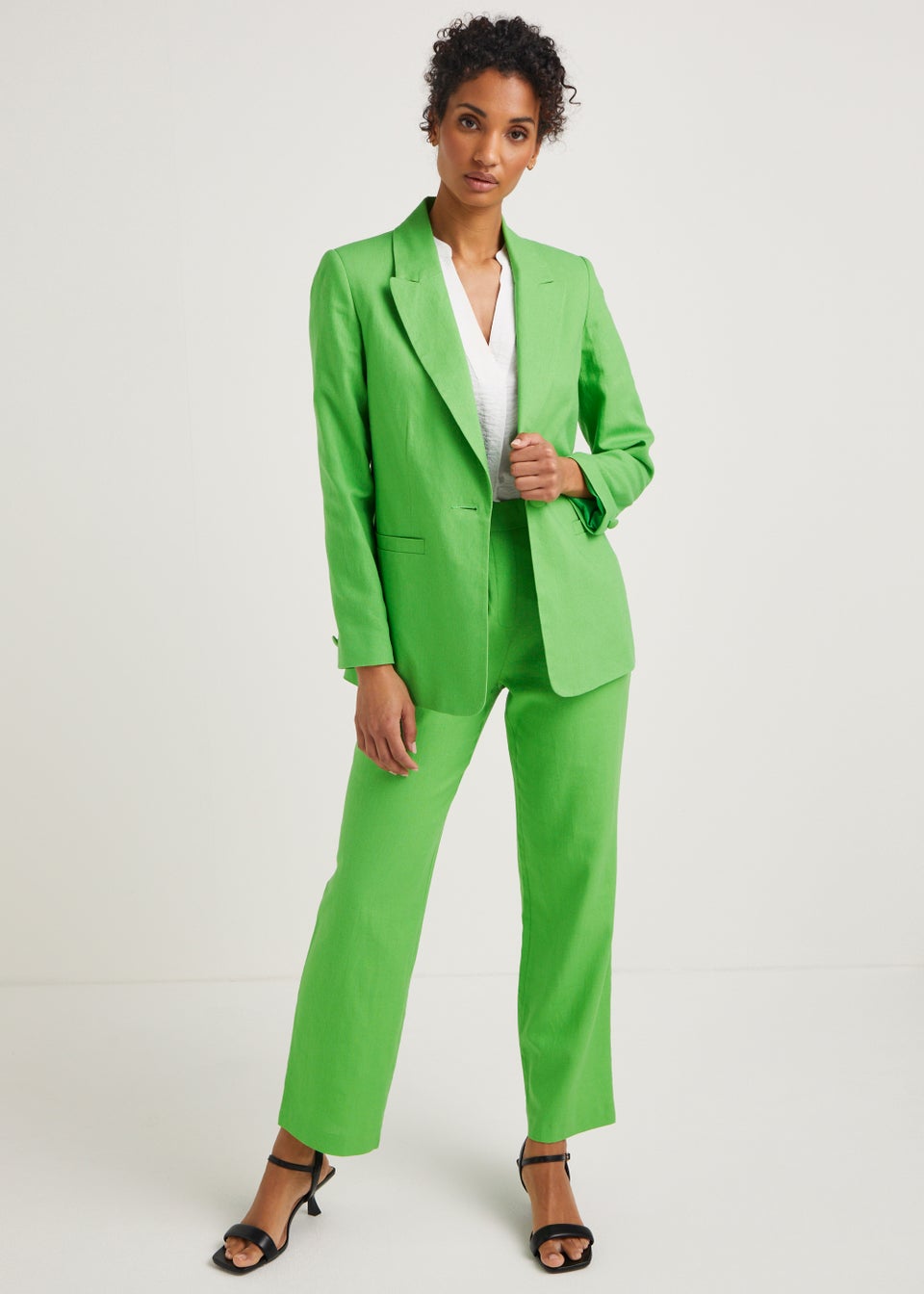 Et Vous Green Linen Blend Co-Ord Trousers - Matalan