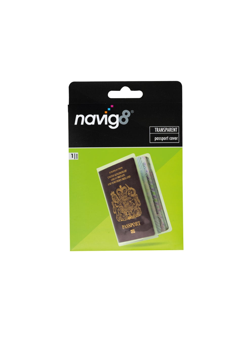 Navig8 Transparent Passport Cover (17cm x 11.5cm)