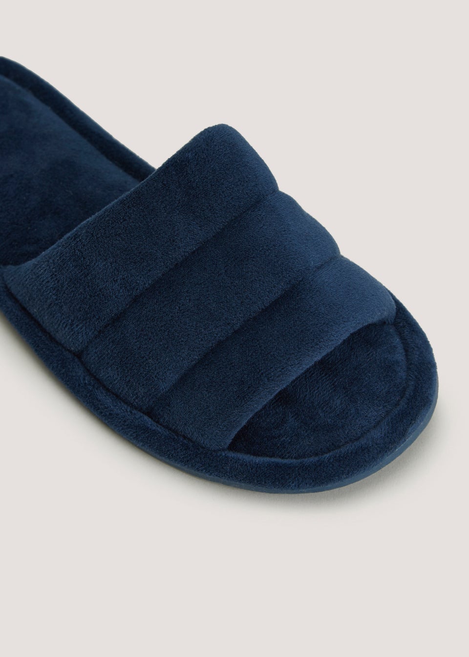 Navy Jersey Mule Slippers Matalan