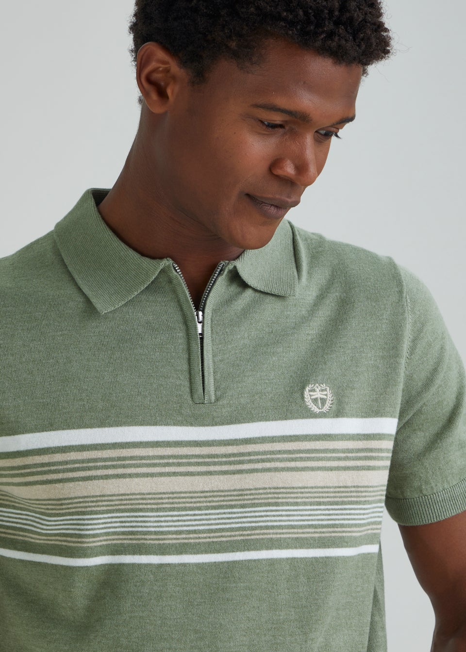 Green Stripe Terry Polo main image 1