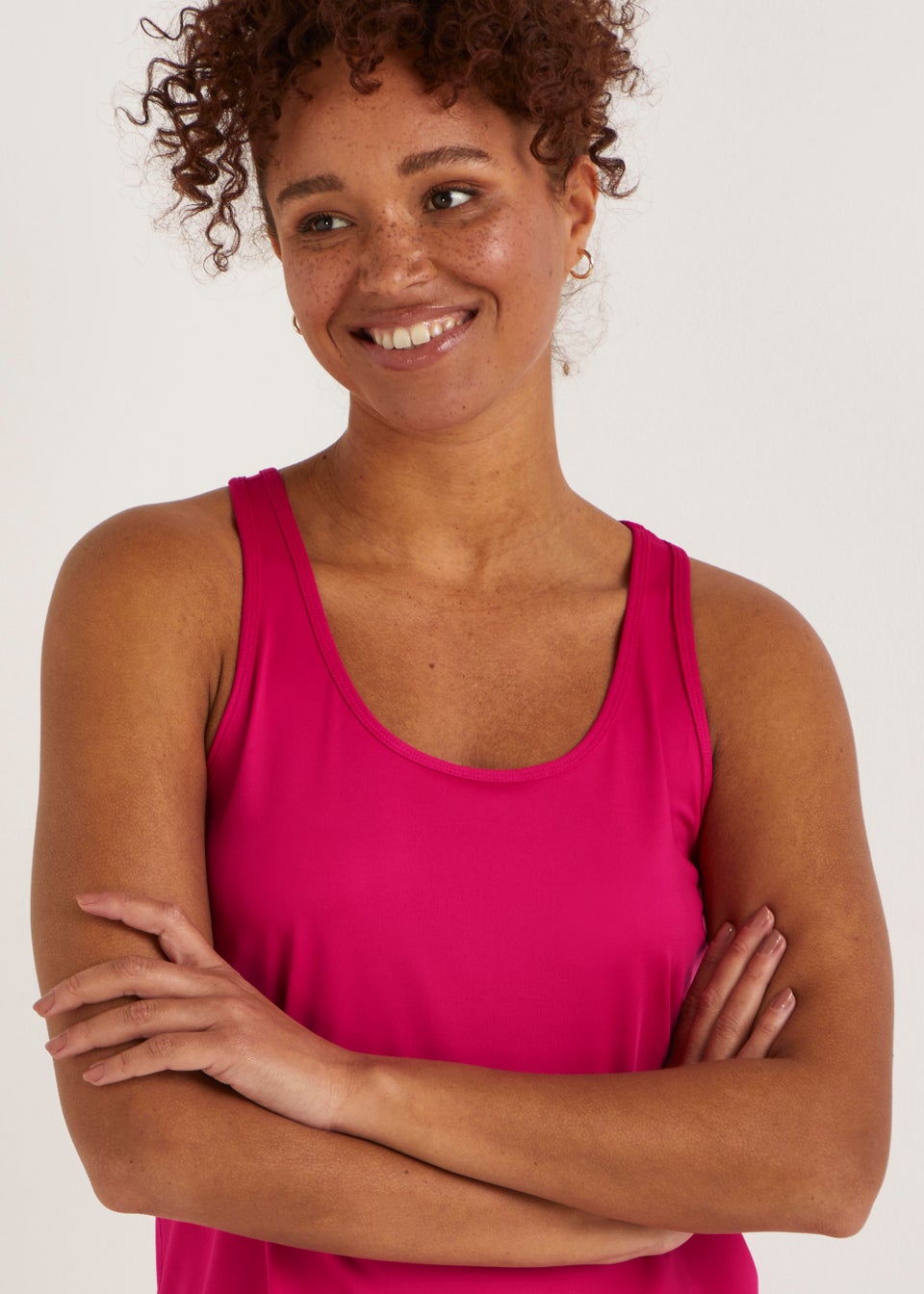 Souluxe Dark Pink Mesh Sports Vest Top