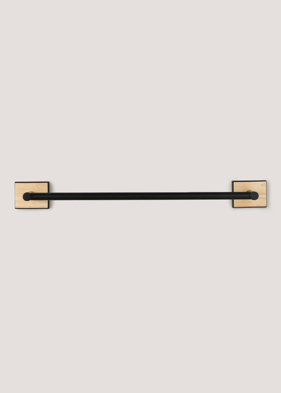 Black Metal & Wood Towel Rack (51cm x 9cm x 5.5cm)