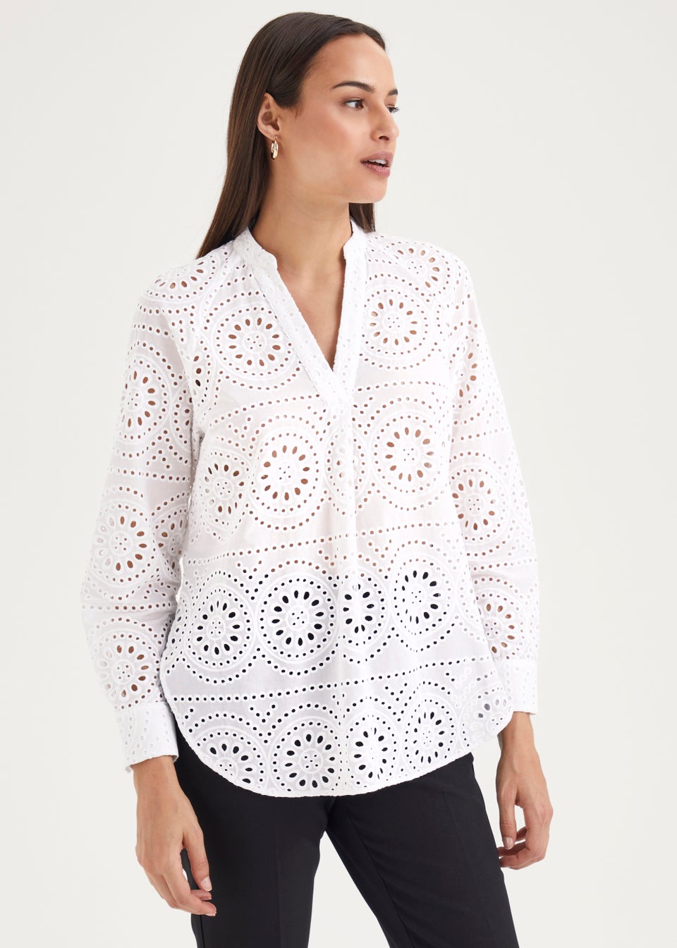 Et Vous White Schiffli Shirt - Matalan