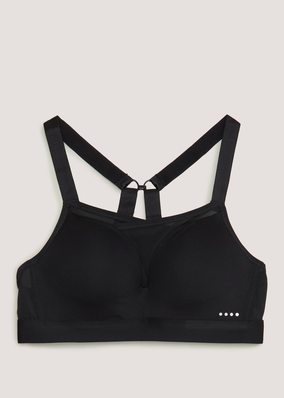 Souluxe Black Mesh Sports Bra Matalan