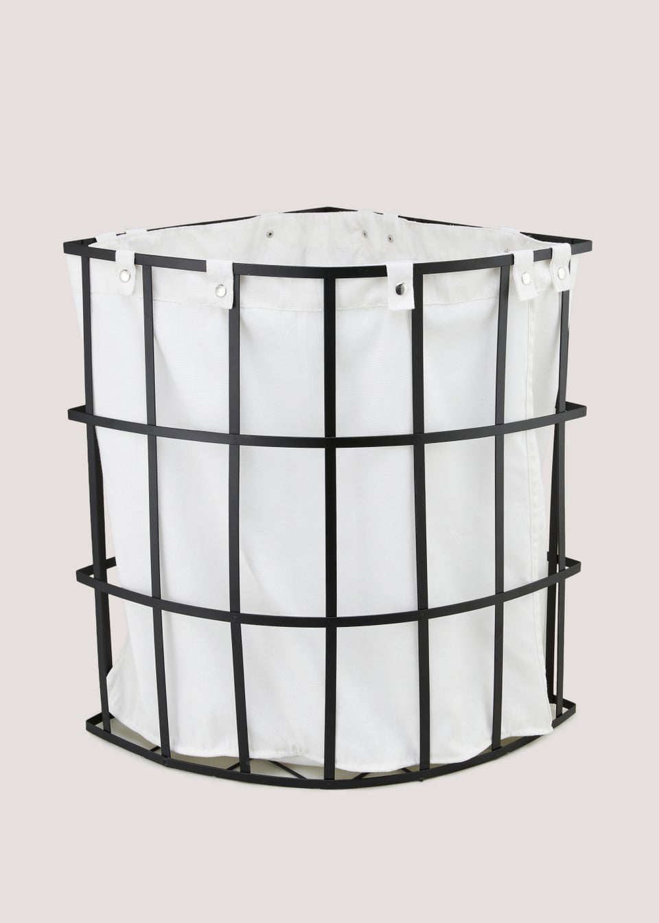 Black Wire Corner Laundry Bin (54cm x 38cm x 38cm)