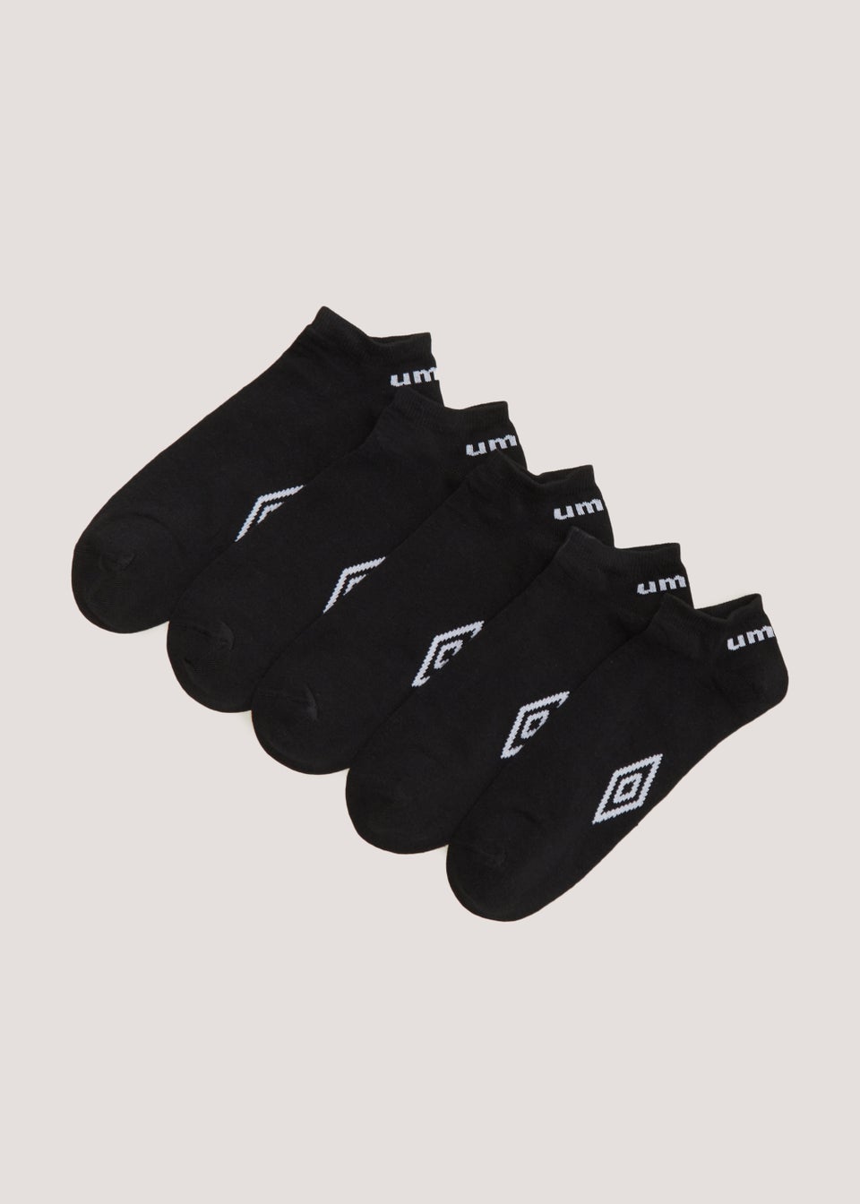 Umbro 5 Pack Black Trainer Socks