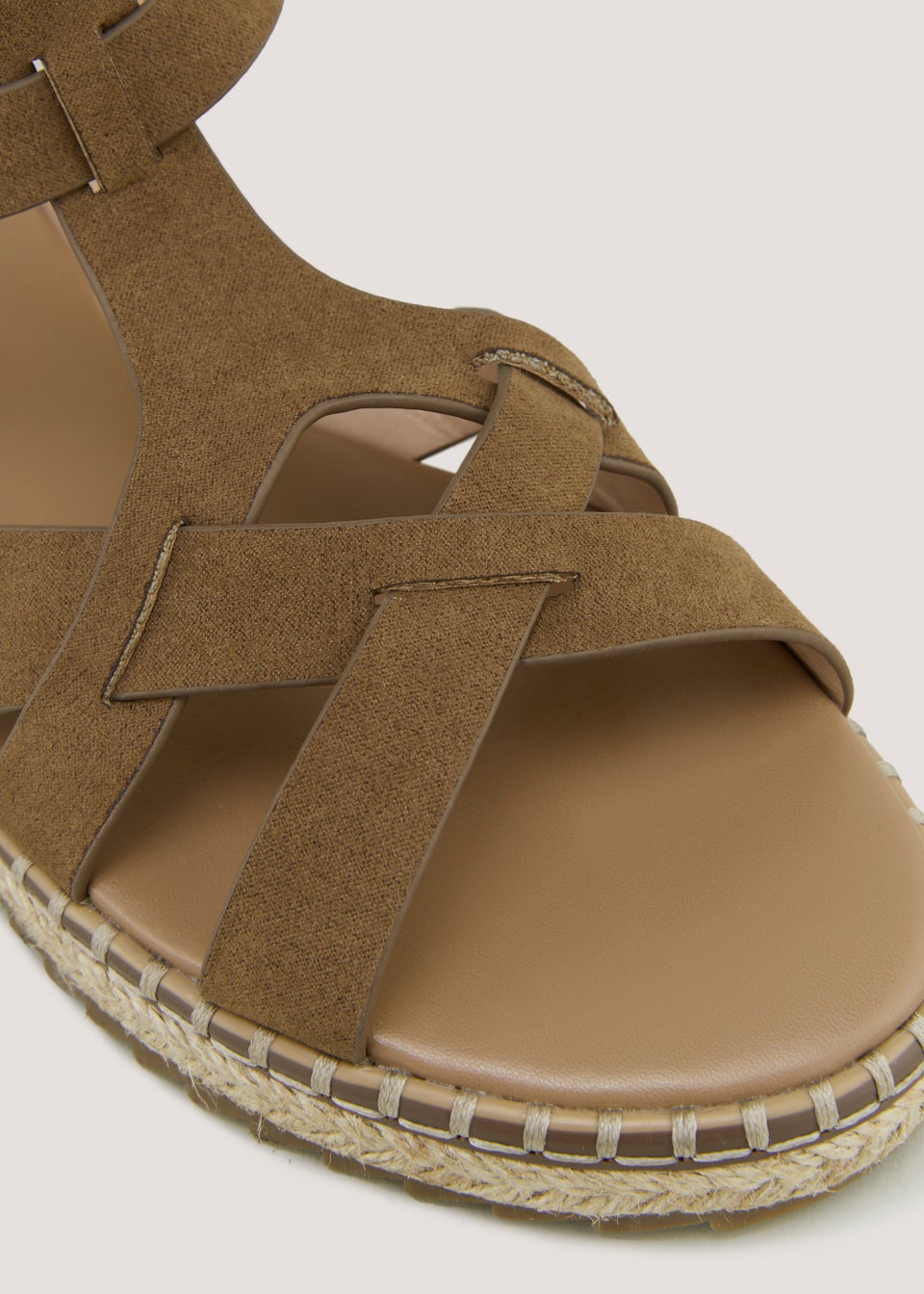 Taupe Whipstitch Gladiator Sandals