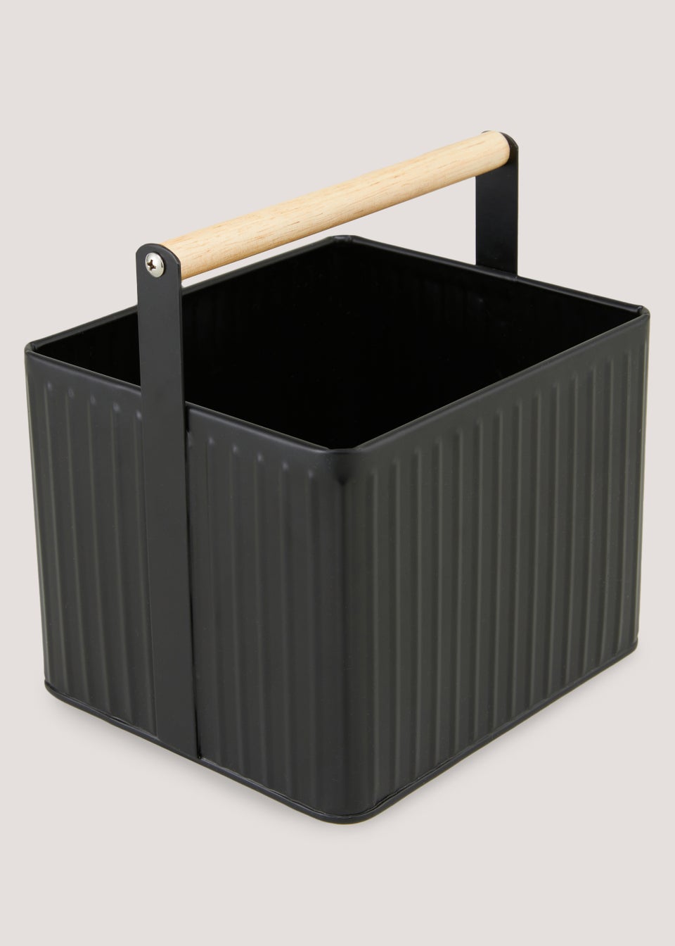 Black Ribbed Peg Tin (18cm x 18.5cm)