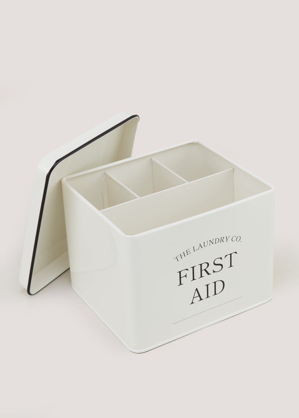 Cream Metal The Laundry Co First Aid Tin (17.5cm x 13.5cm x 13.5cm)