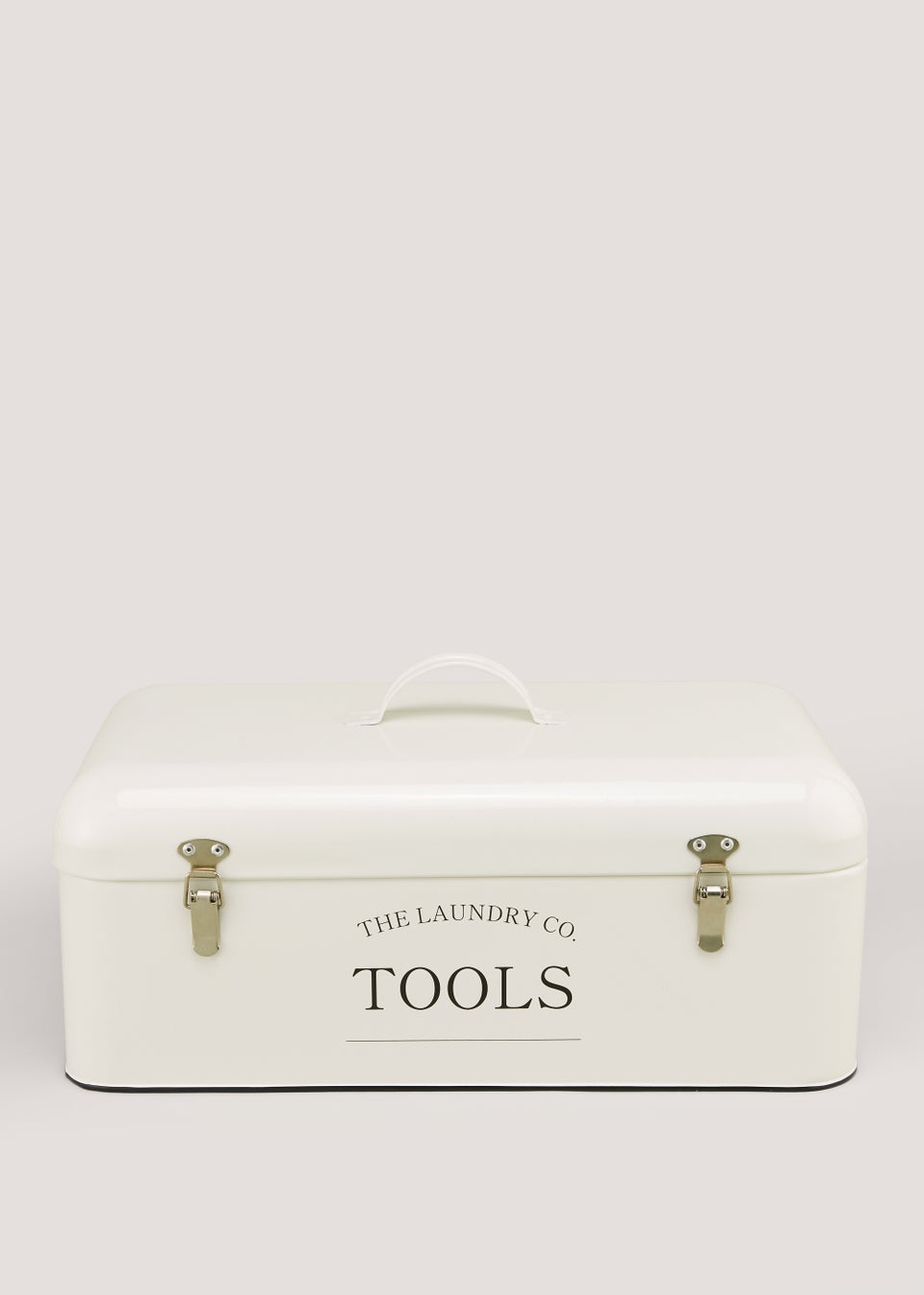 Cream Metal The Laundry Co Tool Box (41cm x 21.5cm x 17cm)