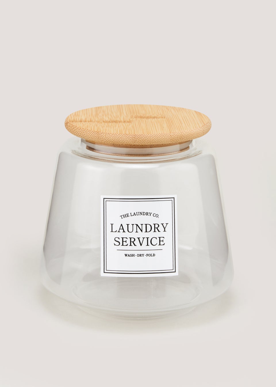 Small The Laundry Co Glass Jar (13.5cm x 12cm)