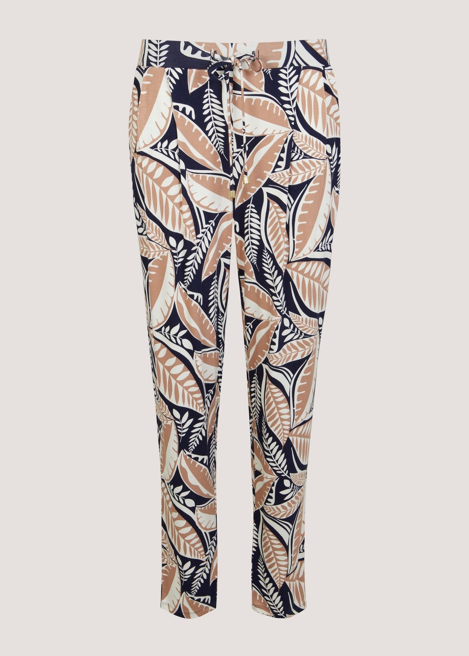 Navy Leaf Print Harem Leggings