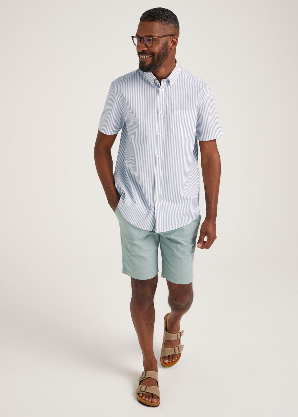 Lincoln Grey Stripe Short Sleeve Shirt