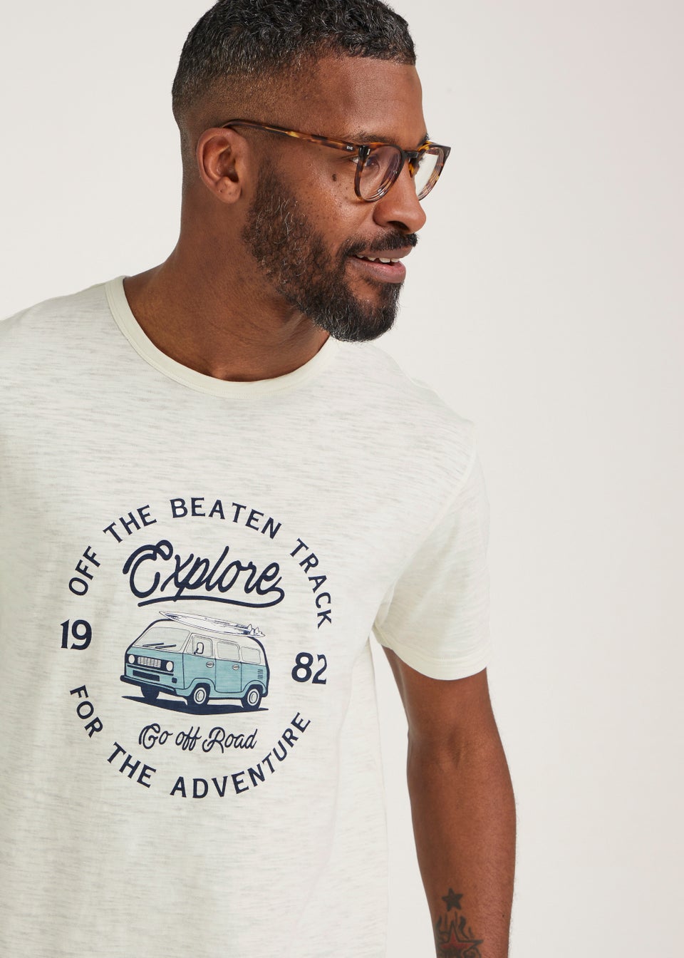 Lincoln Ecru Campervan Print T-Shirt