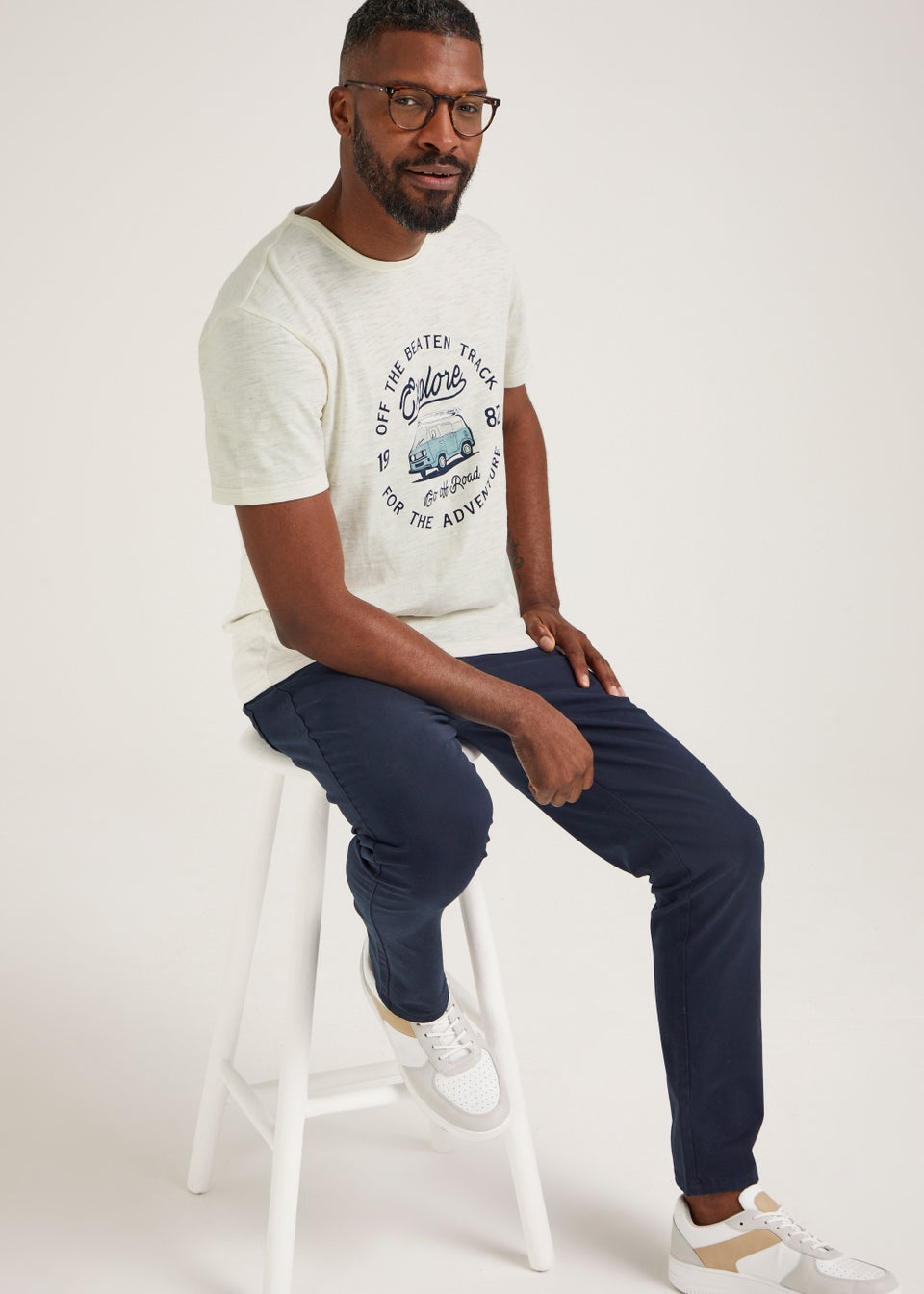 Lincoln Ecru Campervan Print T-Shirt
