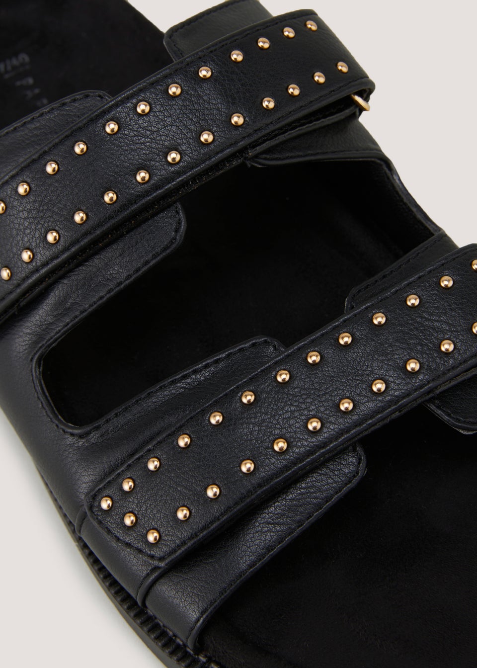 Black Pin Stud Mules